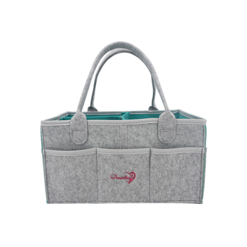 GREY Baby Diaper Caddy Organizer Nursery use Foldable Lightweight for Girls Boys Portable Baby Shower Gift Basket Travel Tote Car